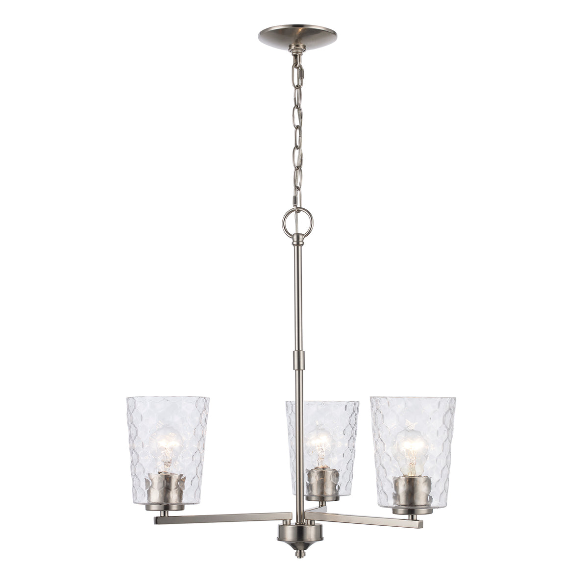 Trans Globe Lighting 71975-3 BN Marina 3 light brushed nickel pendant ceiling light