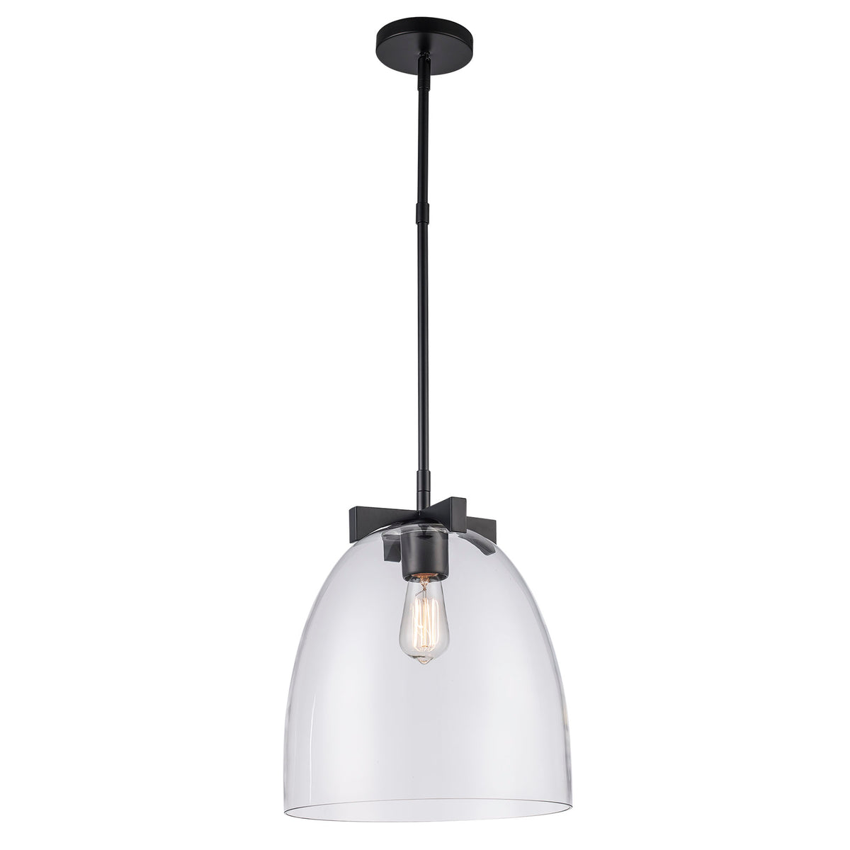 Trans Globe Lighting 71980 BK Melisande black pendant ceiling light with clear glass shade