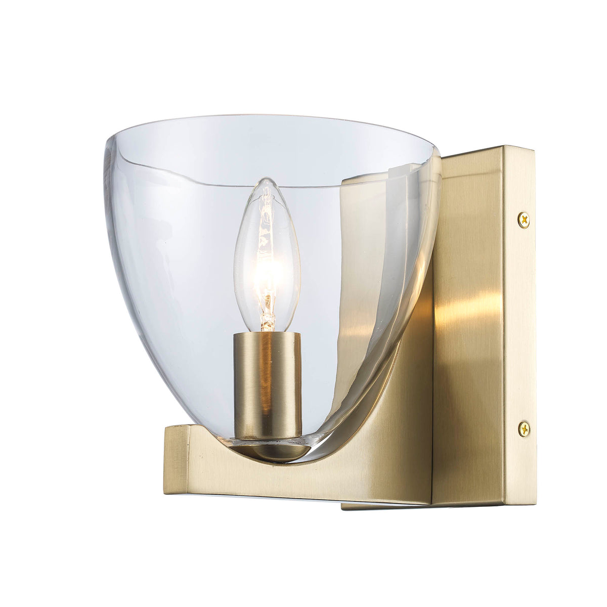 Trans Globe Lighting 71981 AG Melisande antique gold wall sconce with clear glass shade