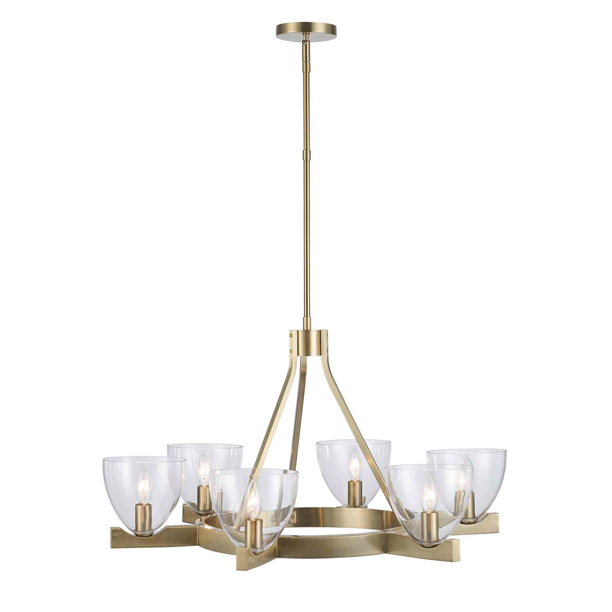 Trans Globe Lighting 71986 AG Melisande 6 Light Antique Gold Chandelier Ceiling Light