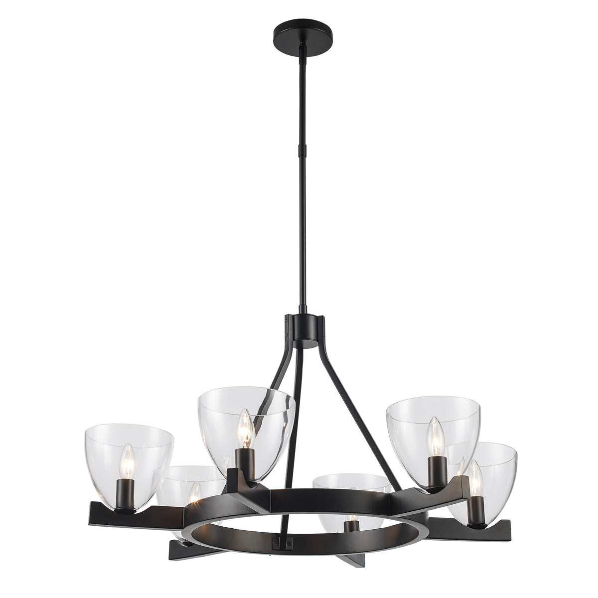 Trans Globe Lighting 71986 BK Melisande 6 Light Black Chandelier Ceiling Light