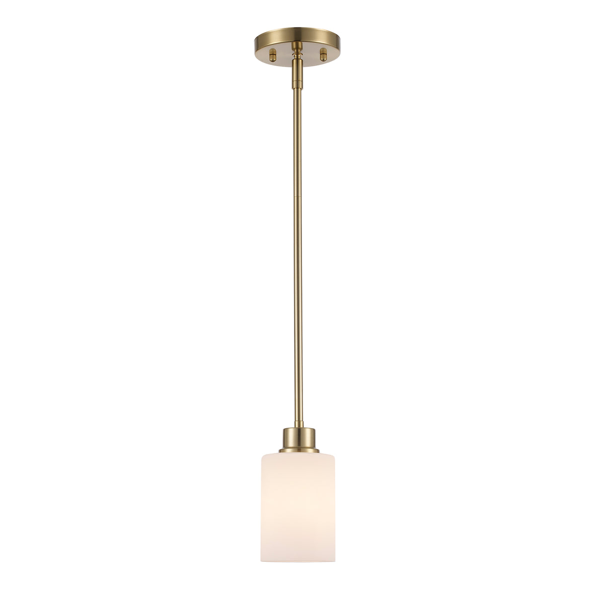 Trans Globe Lighting Kai 1 light mini pendant in antique gold with frosted glass