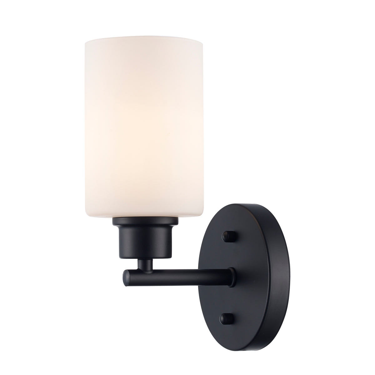 Trans Globe Lighting 72021 BK-FR Kai black wall sconce with frosted glass