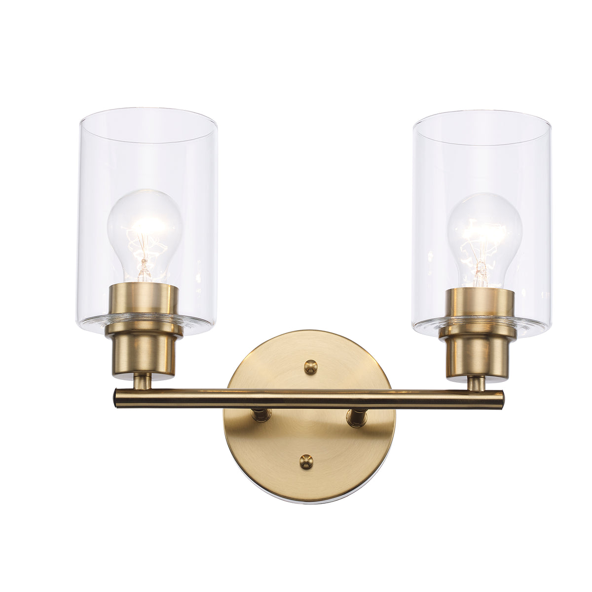Trans Globe Lighting 72022 AG Kai 2 light antique gold bath vanity wall light front view