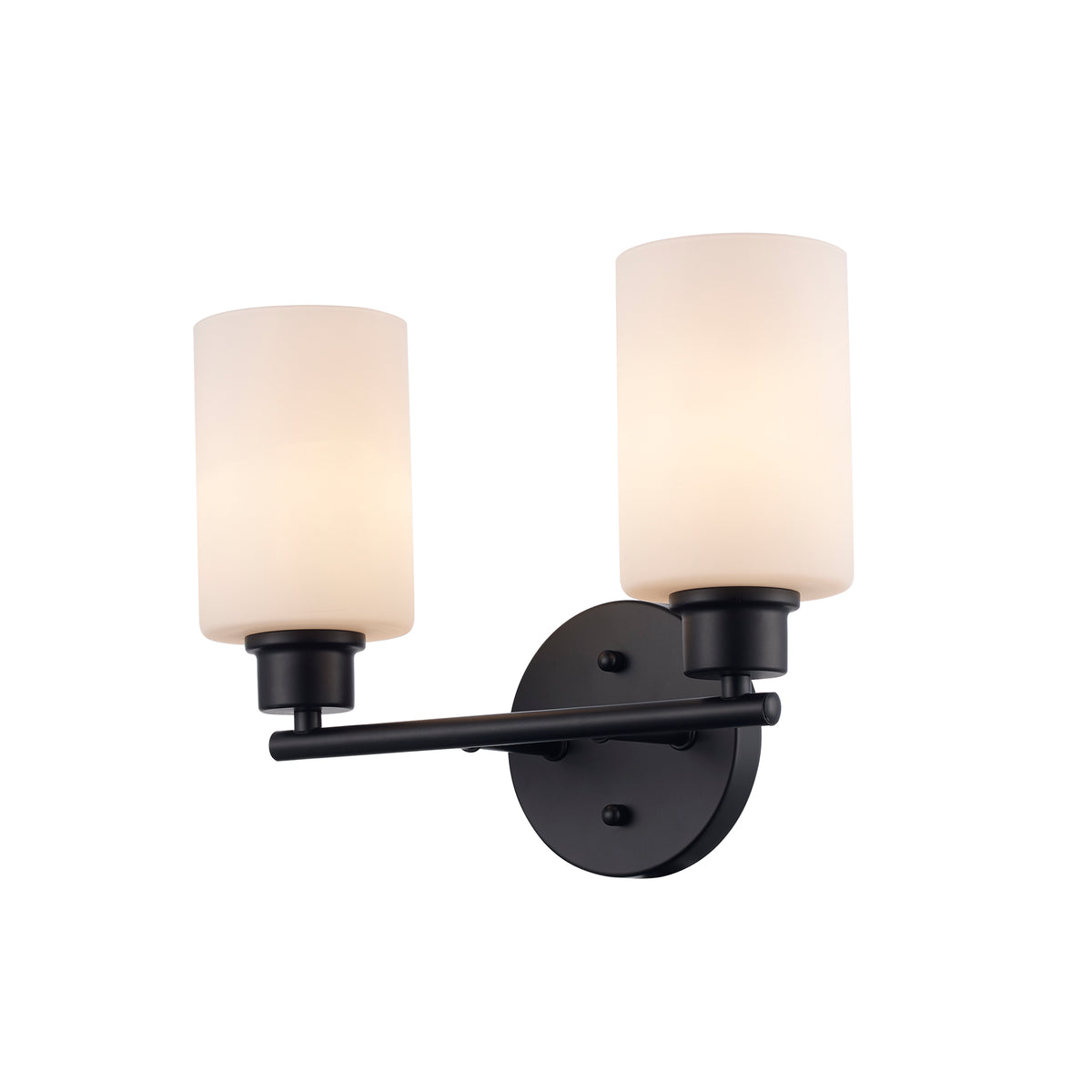 Trans Globe Lighting Kai 2 light black frosted bath vanity wall light