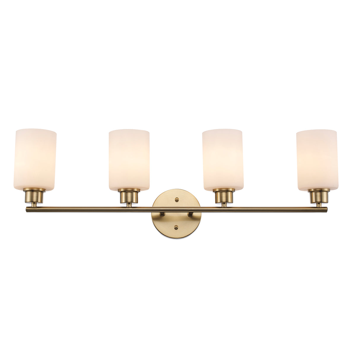 Trans Globe Lighting 72024 AG-FR Kai 4 light antique gold bath vanity wall light front view
