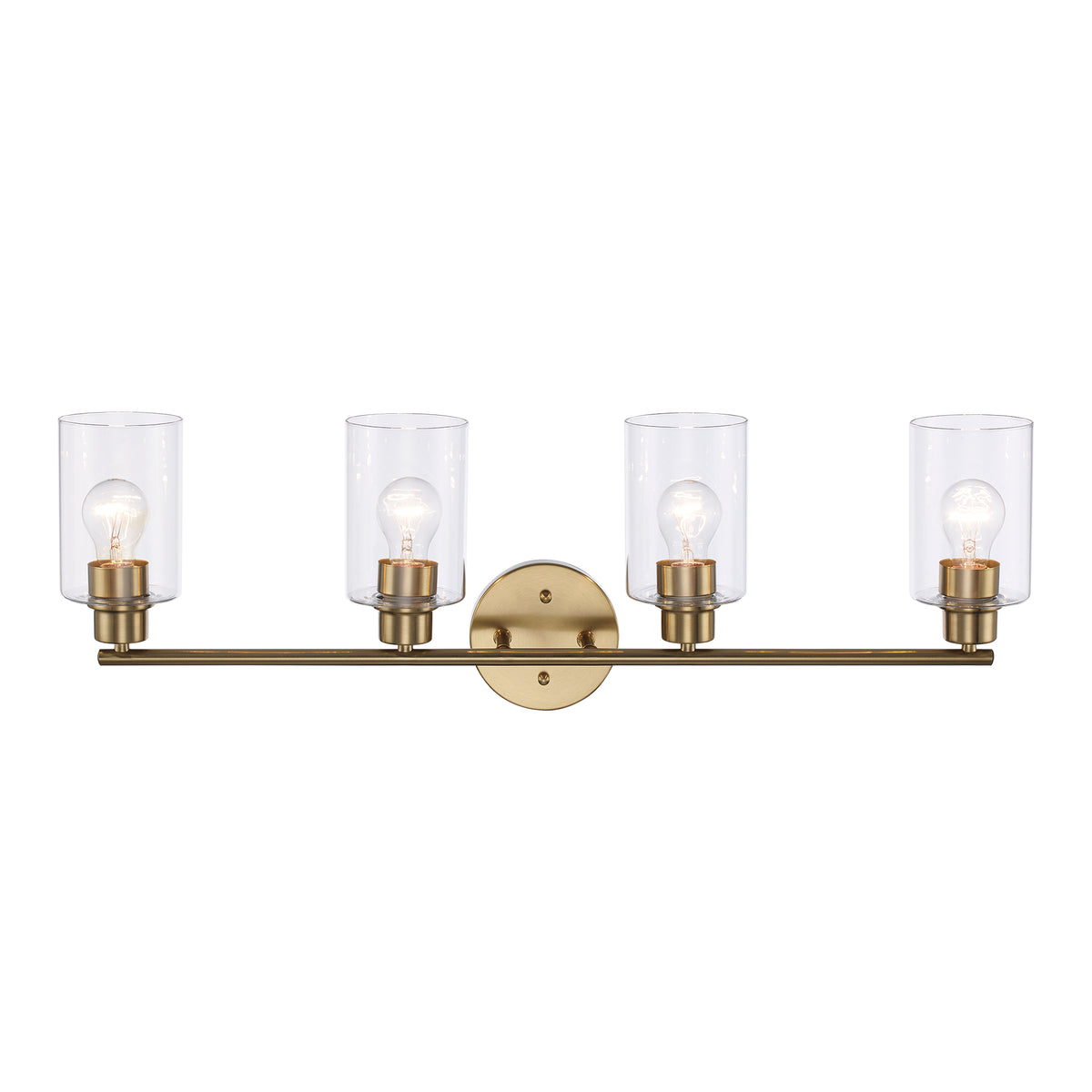 Trans Globe Lighting 72024 AG Kai 4 light antique gold bath vanity wall light front view