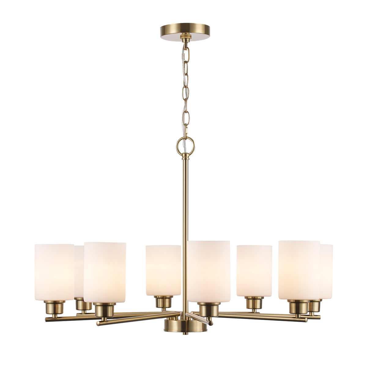 Trans Globe Lighting 72028 AG-FR Kai 8 light antique gold chandelier ceiling light