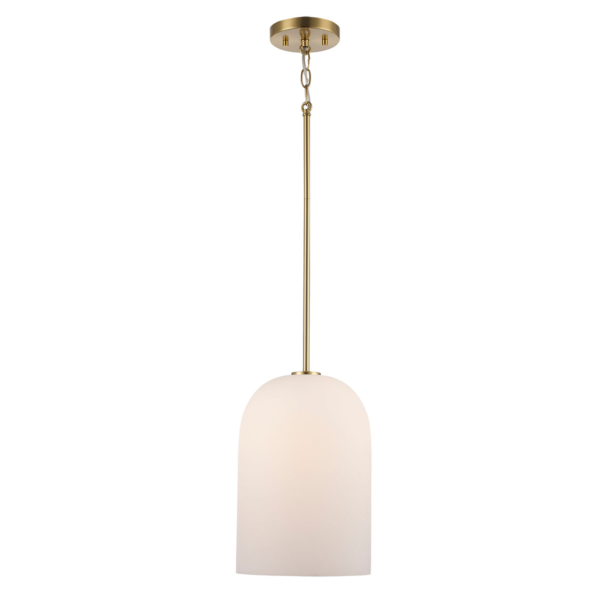 Trans Globe Lighting 72030 AG Capri 1 Light Antique Gold Pendant Ceiling Light with White Frosted Glass