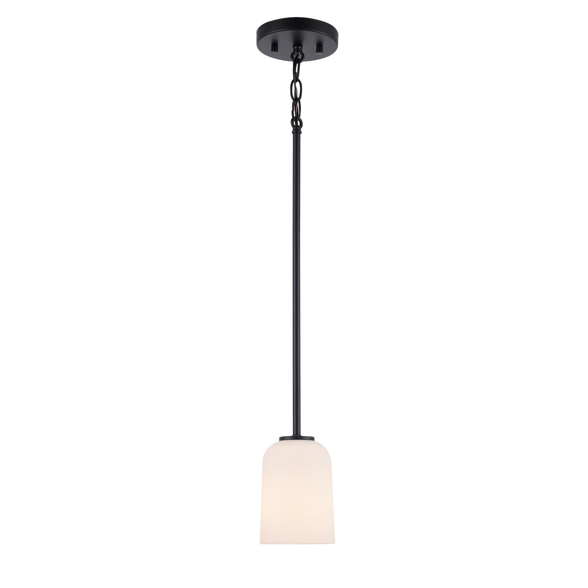 Trans Globe Lighting 72030 BK Capri 1 Light Black Mini Pendant Ceiling Light with White Frosted Glass