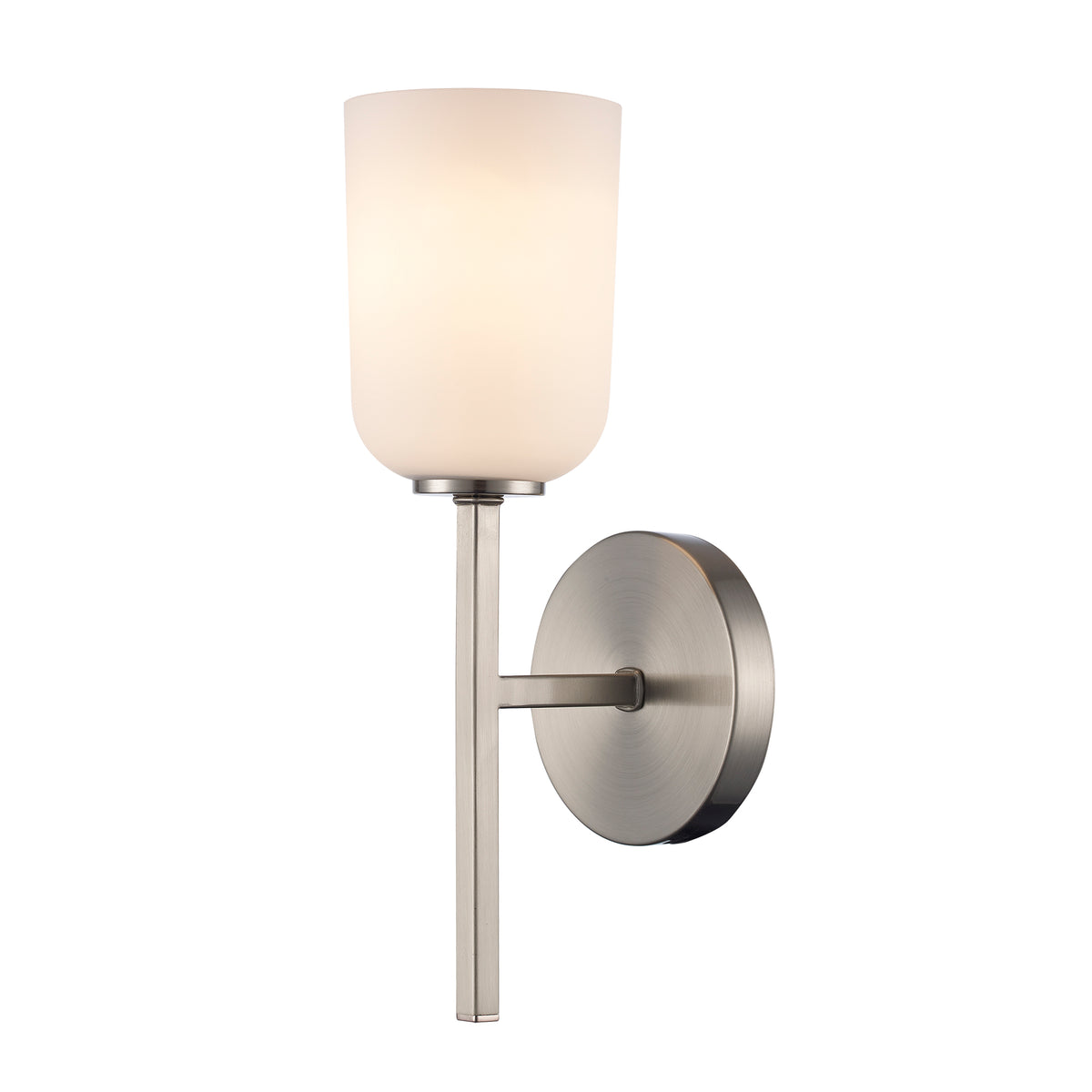 Trans Globe Lighting 72031 BN Capri 1 Light Brushed Nickel Wall Sconce with White Frosted Glass