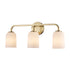 Trans Globe Lighting 72033 AG Capri 3 light antique gold bath vanity wall light with white frosted glass