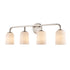 Trans Globe Lighting Capri 4 light brushed nickel bath vanity wall light with white frosted glass