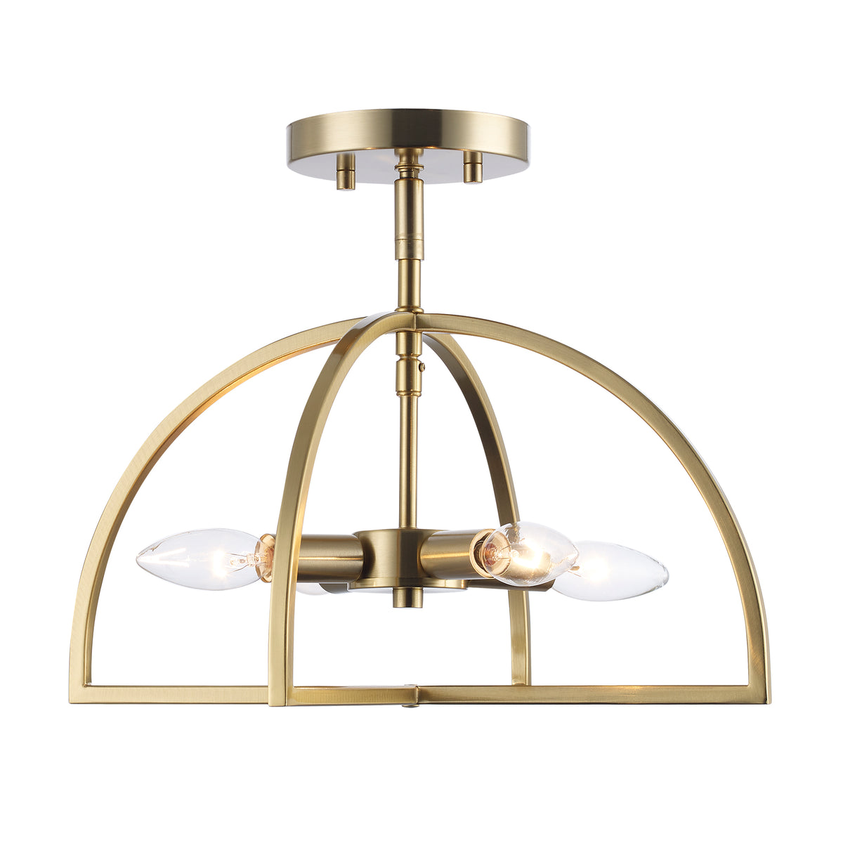 Trans Globe Lighting 72036-4 AG Adelia 4 Light Antique Gold Semi-Flush Mount Ceiling Light