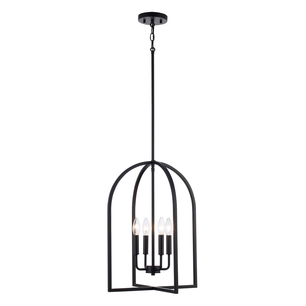 Trans Globe Lighting 72036 BK Adelia 4 Light 16 inch Black Chandelier Ceiling Light