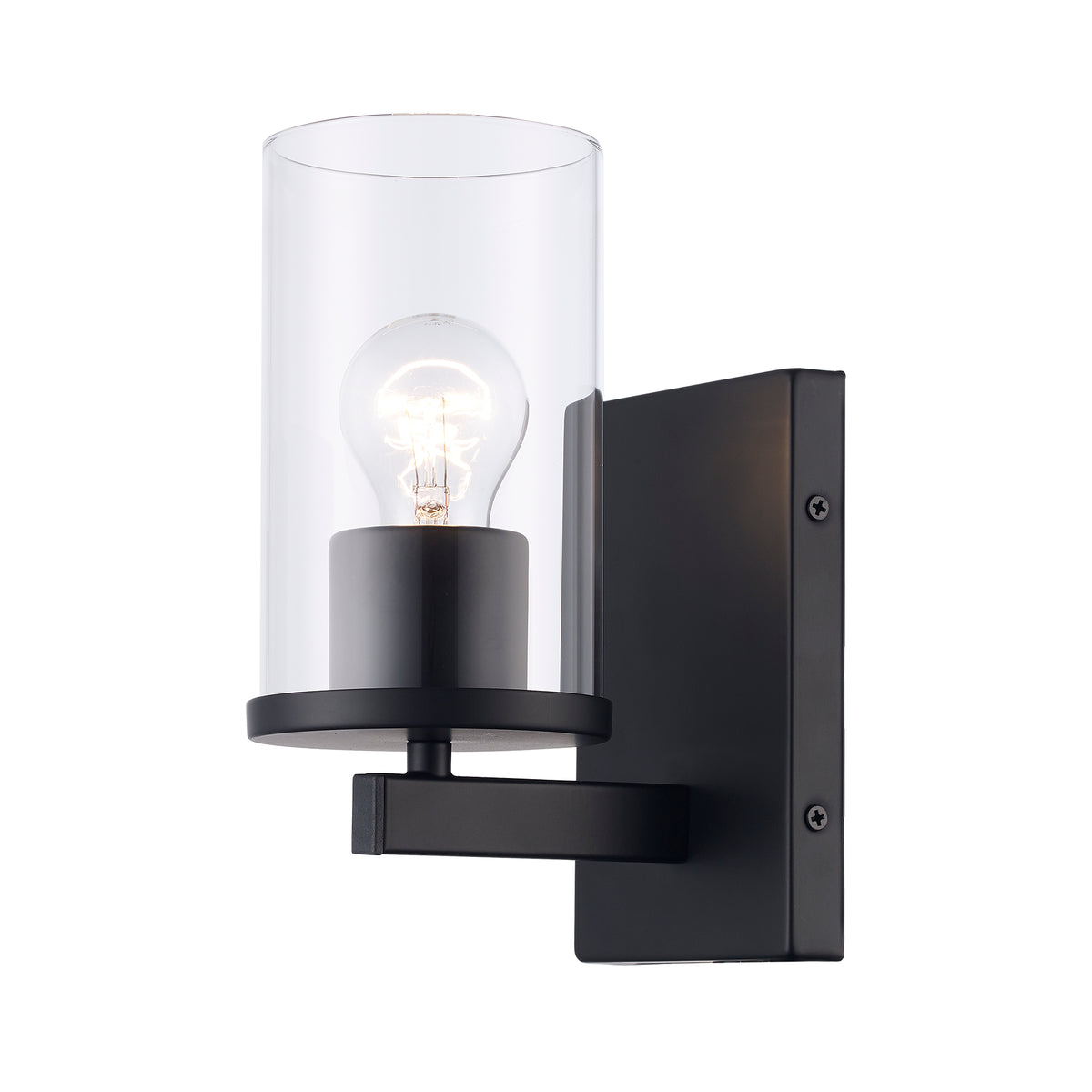 Trans Globe Lighting 72041 BK Carter 1 Light Black Wall Sconce with Clear Glass