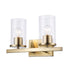 Trans Globe Lighting 72042 AG Carter 2 light antique gold bath vanity wall light with clear glass
