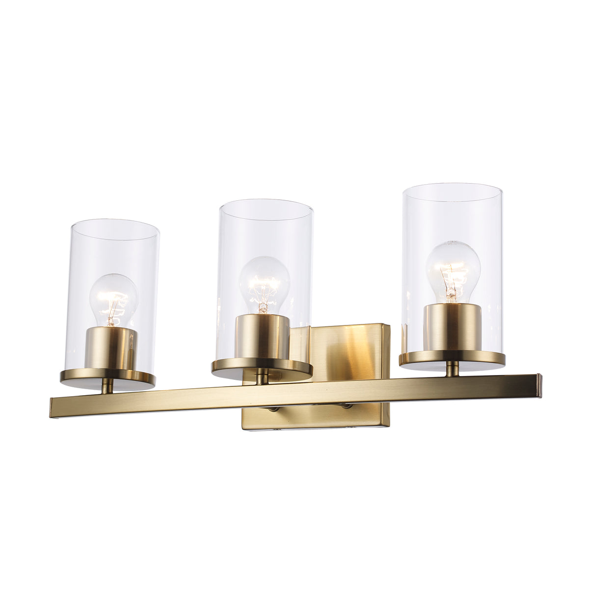 Trans Globe Lighting 72043 AG Carter 3 light antique gold bath vanity wall light with clear glass