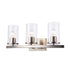 Trans Globe Lighting 72043 BN Carter 3 light brushed nickel bath vanity wall light with clear glass