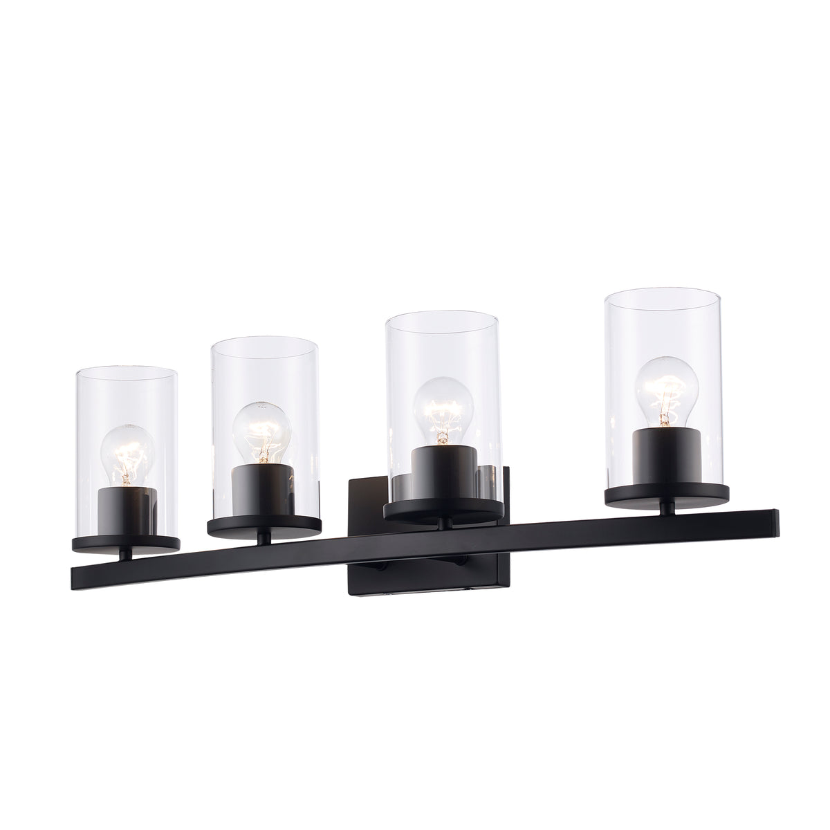 Trans Globe Lighting 72044 BK Carter 4 Light Black Bath Vanity Wall Light With Clear Glass