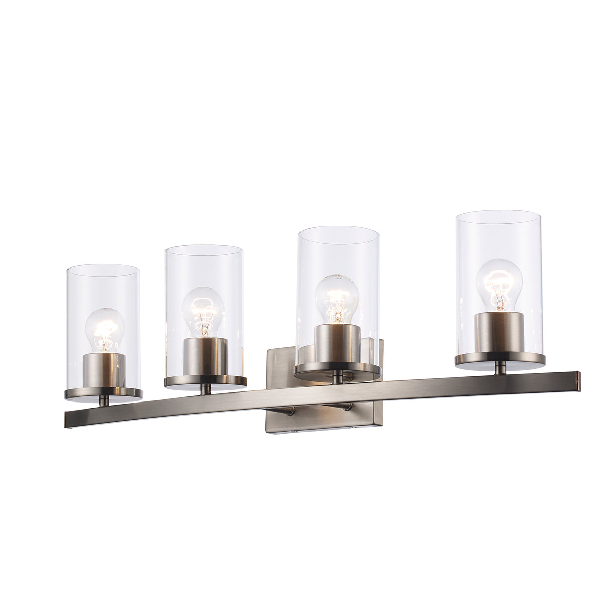 Trans Globe Lighting Carter 4 light brushed nickel bath vanity wall light with clear glass