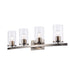 Trans Globe Lighting Carter 4 light brushed nickel bath vanity wall light with clear glass