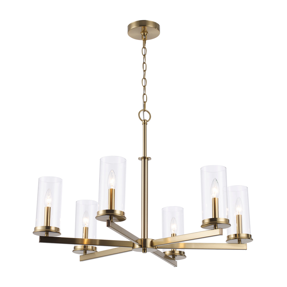 Trans Globe Lighting 72046 AG Carter 6 Light Antique Gold Chandelier Ceiling Light