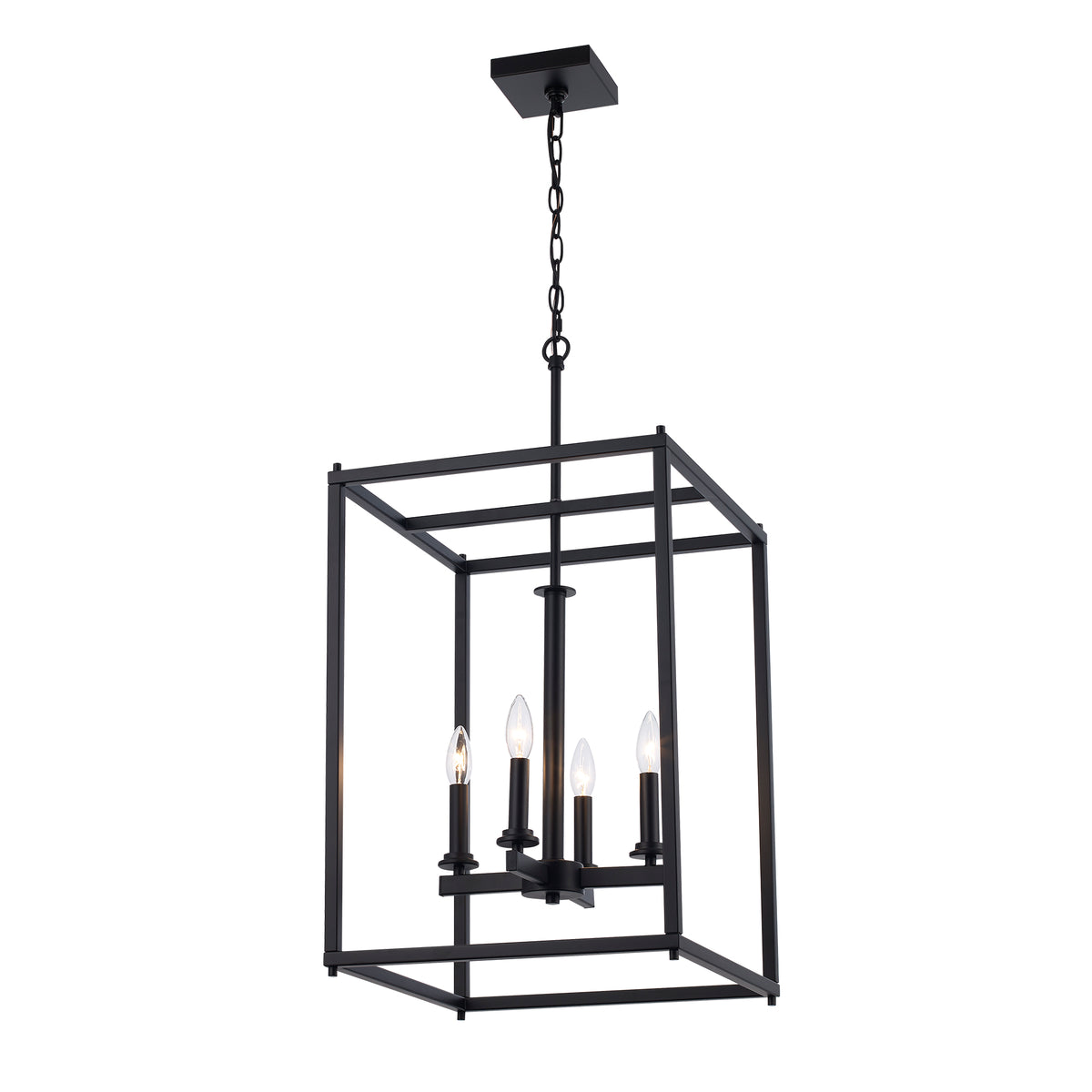 Trans Globe Lighting 72047 BK Carter 4 Light 16 inch Black Pendant Ceiling Light