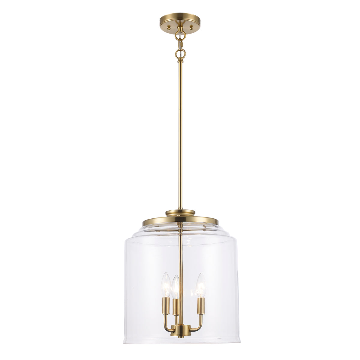 Trans Globe Lighting 72050-3 AG Zoe 3 Light Antique Gold Pendant Ceiling Light with Clear Glass