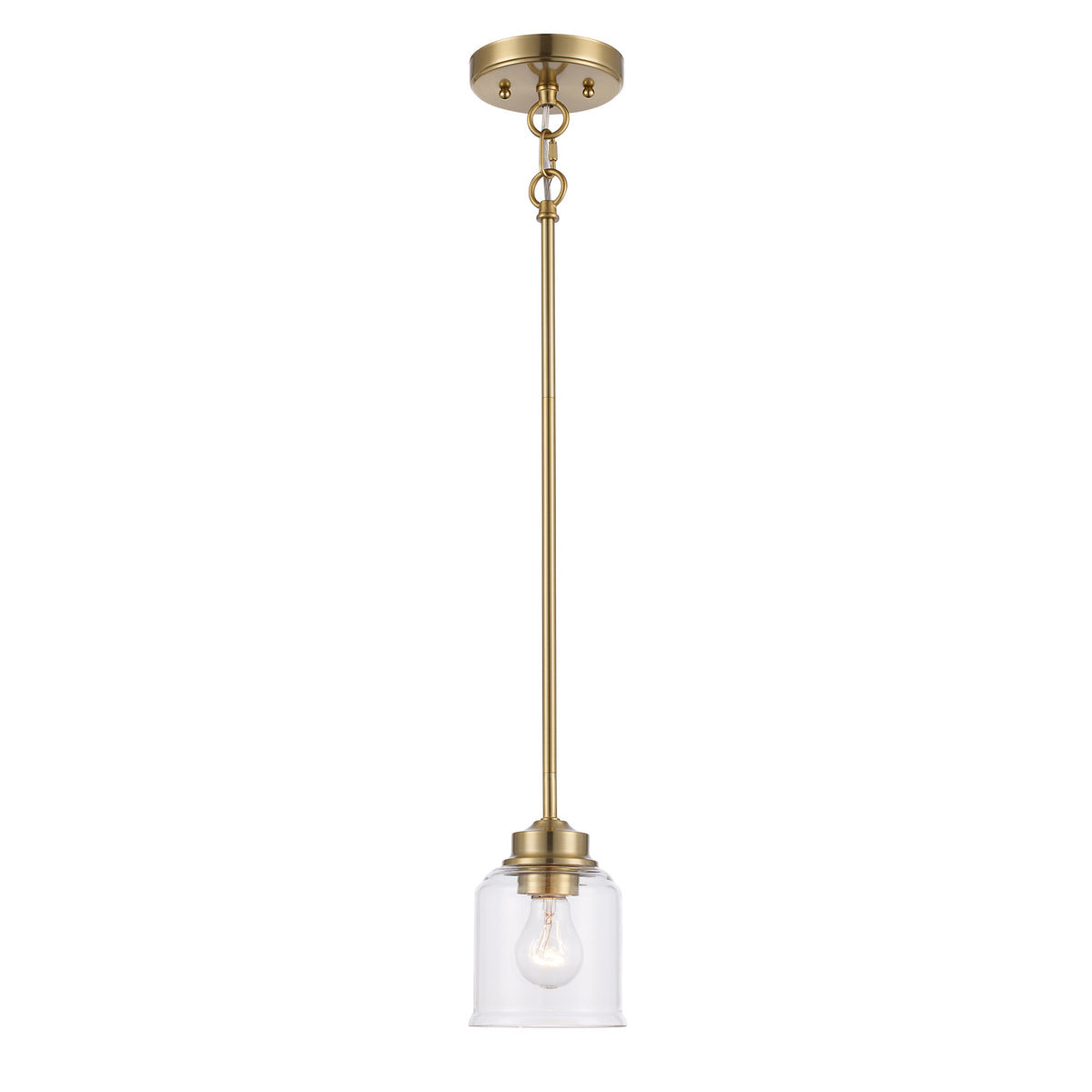 Trans Globe Lighting 72050 AG Zoe 1 Light Antique Gold Mini Pendant with Clear Glass