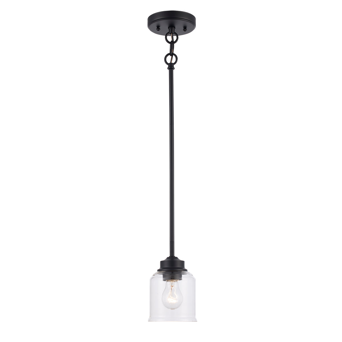 Trans Globe Lighting 72050 BK Zoe black mini pendant ceiling light with clear glass