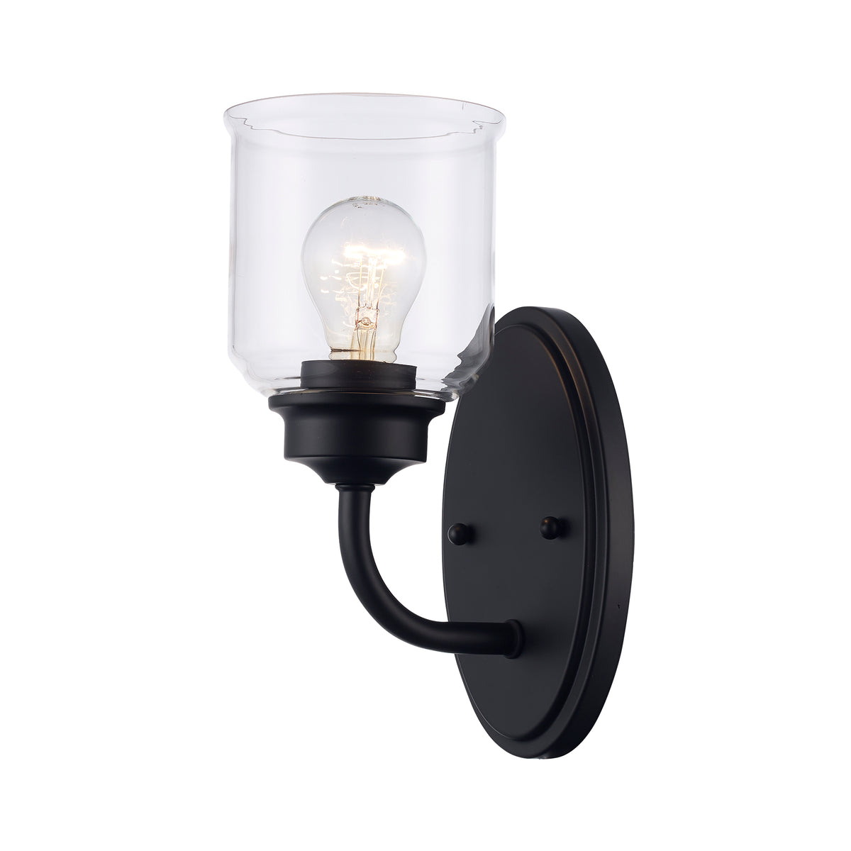 Trans Globe Lighting 72051 BK Zoe 1 Light Black Wall Sconce with Clear Glass