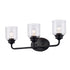 Trans Globe Lighting 72053 BK Zoe 3 light black bath vanity wall light with clear glass