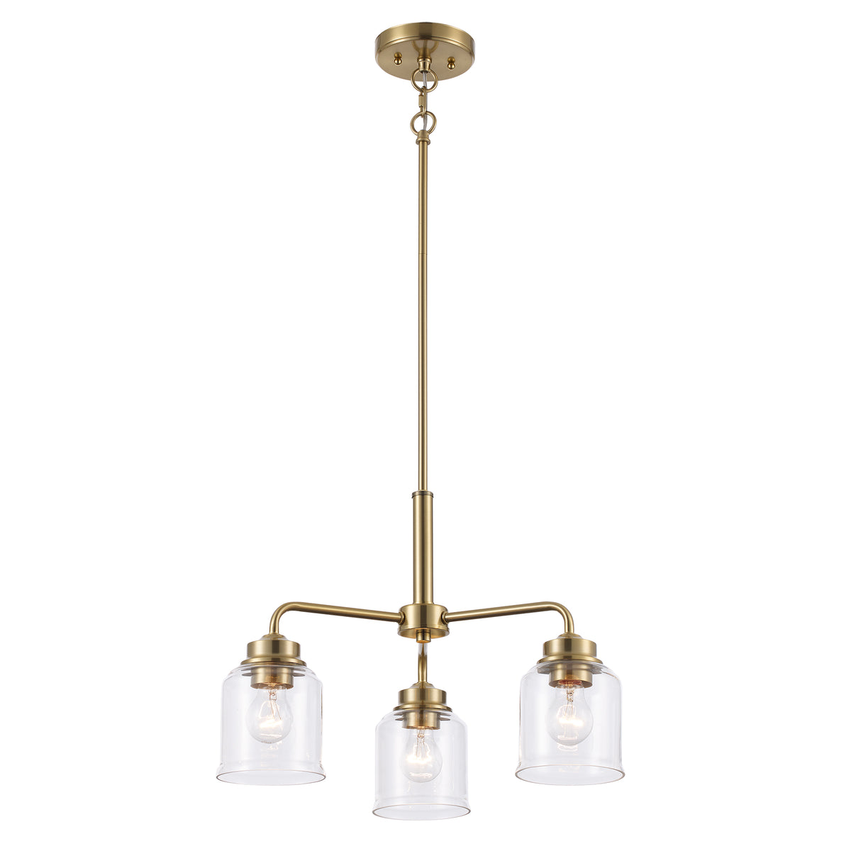 Trans Globe Lighting Zoe 3 light antique gold pendant with clear glass