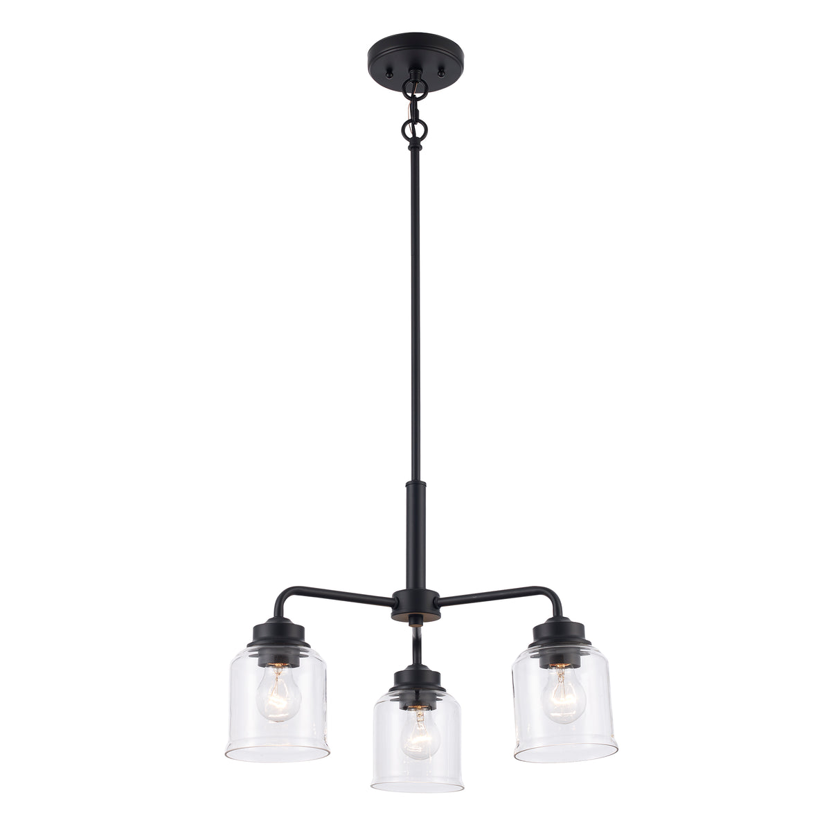 Trans Globe Lighting 72055-3 BK Zoe 3 Light Black Pendant Ceiling Light