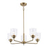Trans Globe Lighting 72055 AG Zoe 5 light antique gold chandelier with clear glass shades