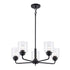 Trans Globe Lighting 72055 BK Zoe 5 light black chandelier with clear glass shades
