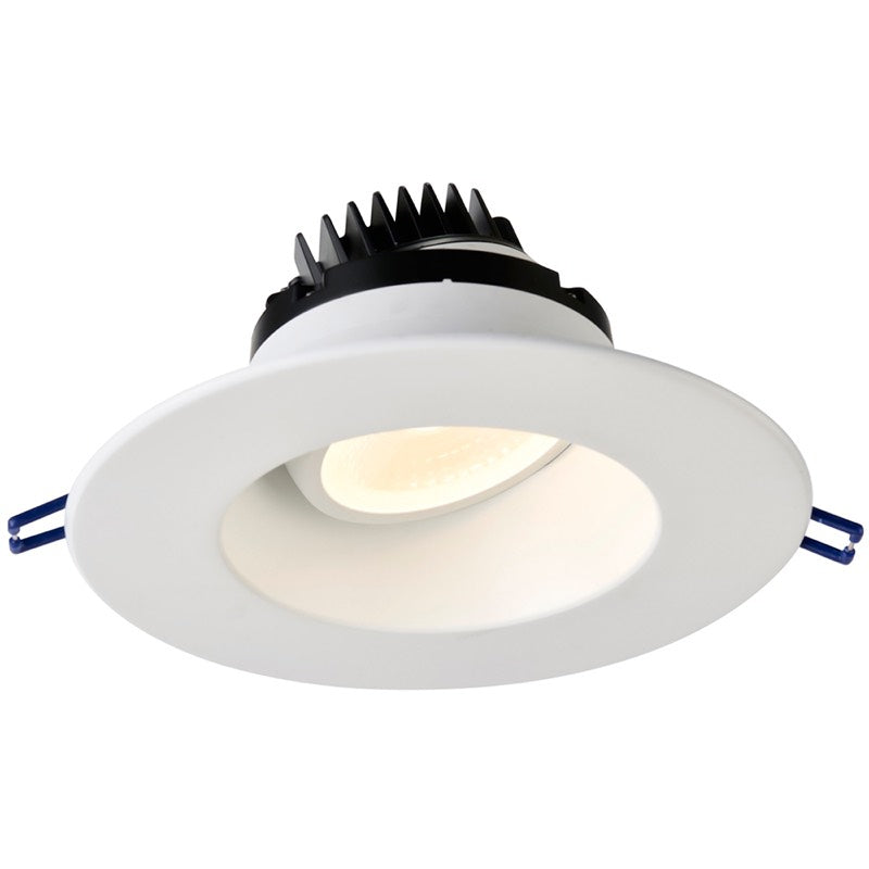 Lotus LED Lights LRG6-35K-WH 6" Round Regressed Gimbal Led Downlight - 15w - 3500k - 1,250 Lumens - 120v - White