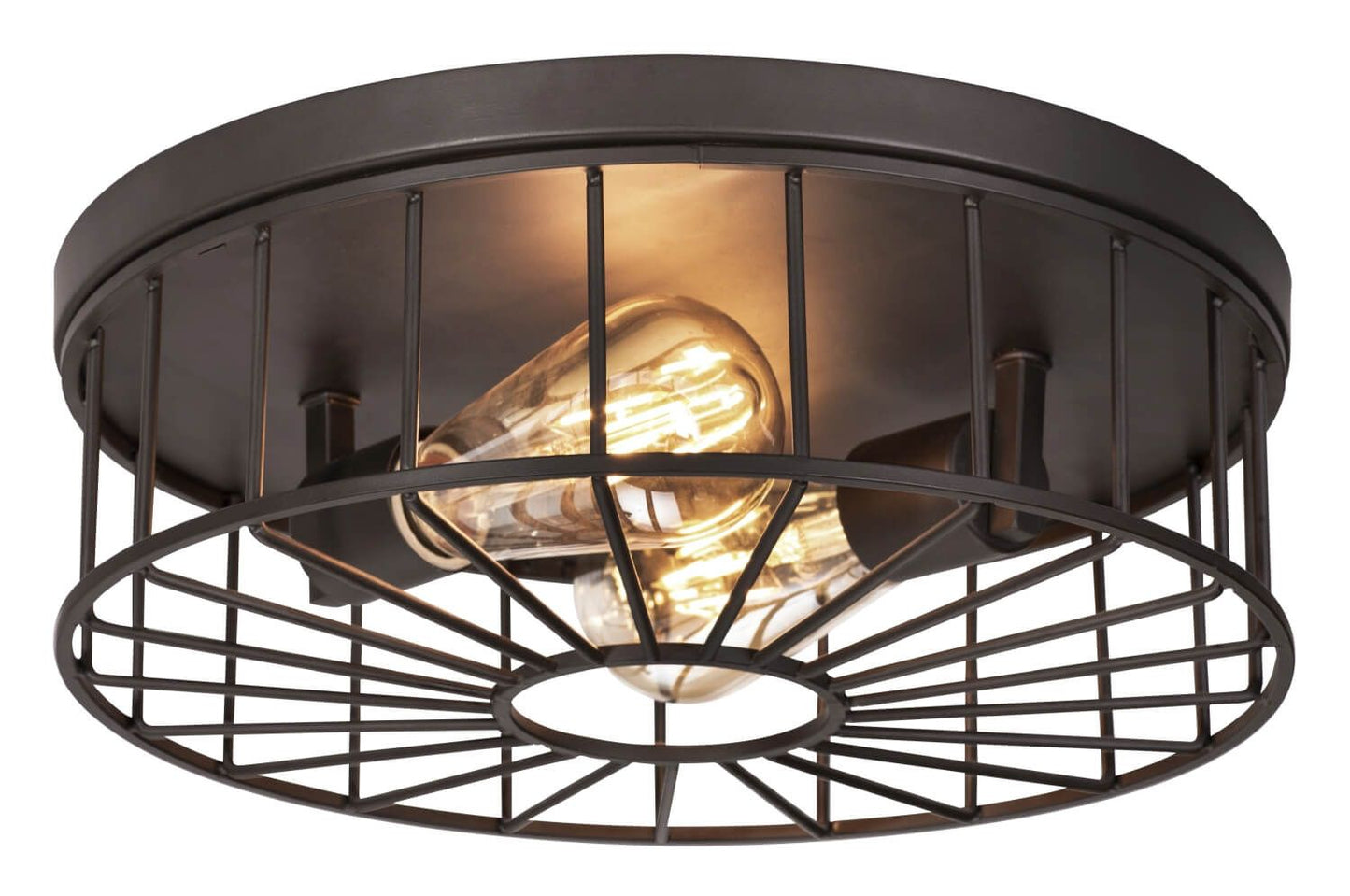 AFX Lighting THEF13MBBK Theo 2 Light 13 Inch Flush Mount In Black