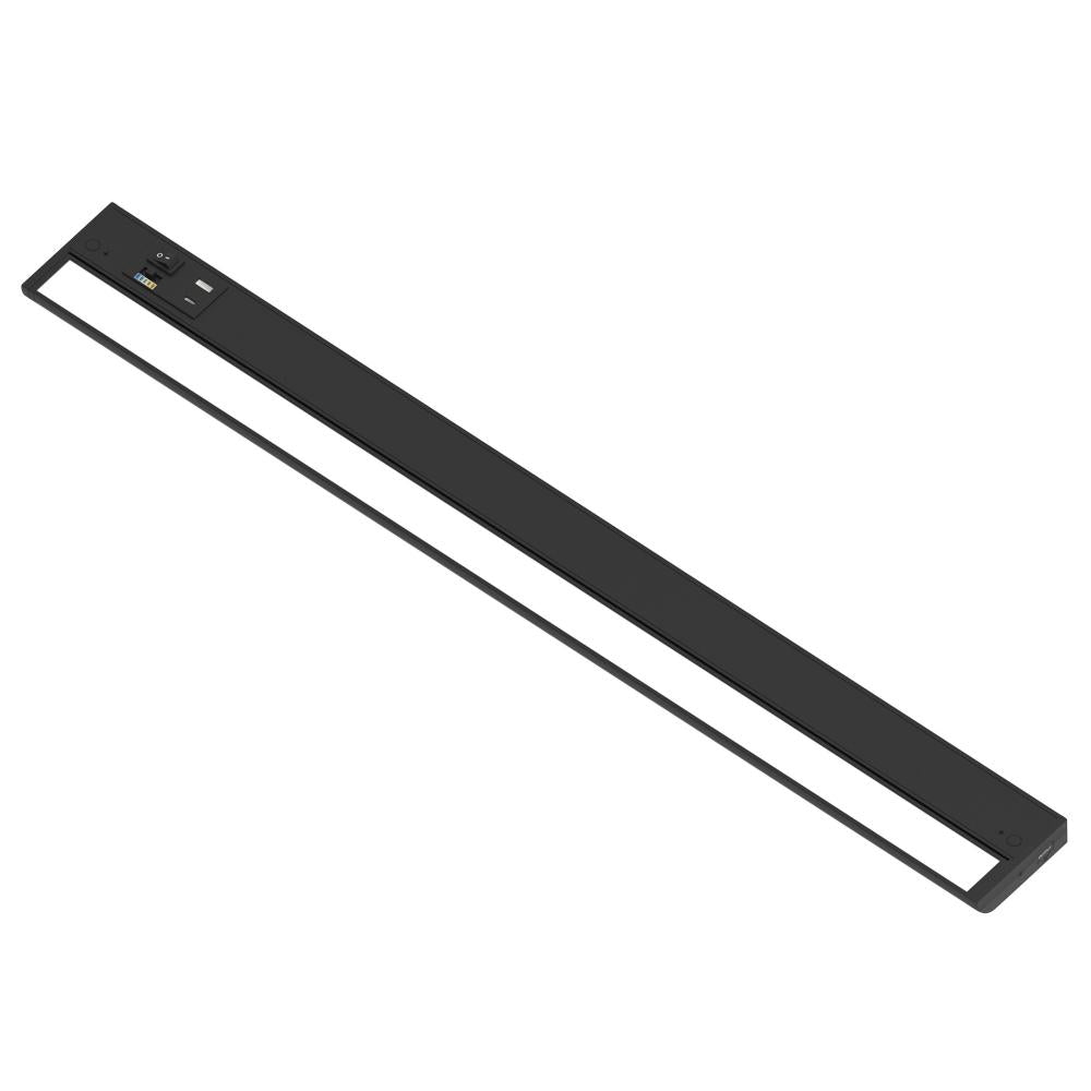 Nora Lighting NUDA-32TWB/USB 32" Adjustable LEDUR Under Cabinet with USB Ports, Voltage 120V, Multi-Color Temperature, Black Finish