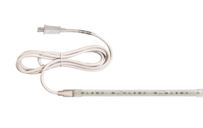 Nora Lighting NUTP13-W6-12-927/CP Custom Cut 6-ft 120V Continuous LED Tape Light, Lumens 330lm / Wattage 3.6W per foot, Color Temperature 2700K, w/ Mounting Clips and 8' Cord & Plug