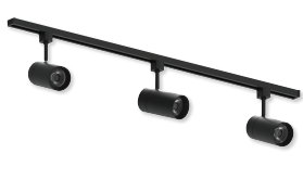 NORA Lighting NTLE-865927NB 4-ft Track Pack with (3) Narrow Flood Optic LED Track Heads, Lumens 2450lm, Color Temperature 2700K, Black Finish