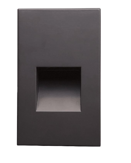 Nora Lighting NSW-730/30B Ari LED Step Light with Vertical Wall Wash Face Plate, 90+ CRI, Non-Dimming, Color Temperature 3000K, Voltage 120V, Wattage 2.5W, Lumens 30lm, Black Finish