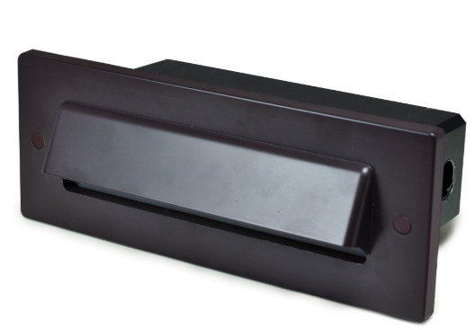 NORA Lighting NSW-843/SCBZ Brick Die-Cast LED Step Light w/ Horizontal Shroud Face Plate, Multi-Color Temperature, Bronze Finish