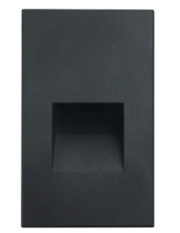 Nora Lighting NSW-730/SCB Ari LED Step Light w/ Vertical Wall Wash Face Plate, Lumens 95lm, Wattage 3W, 5CCT, Black Finish