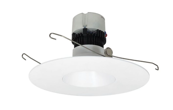 Nora Lighting NPR-56RNDC27XBW 5"/6" Pearl LED Round Retrofit Reflector, Black Reflector / White Flange, Lumens 1200lm, Wattage 12W, Color Temperature 2700K