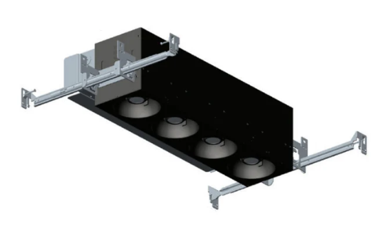 Visual Comfort Architectural EMOH14FLON120ELVW Element EMOH Multiples 1 X 4 Open Flanged Non IC Airtight Housing, Wattage 48W, Dimming ELV, White Finish