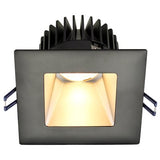 Lotus LED Lights LD4S-3018K-HO-4S-SR-BT 4" Square Deep Regressed LED Downlight - Hight Output - 18W - Silver Reflector - Black Trim - Dim to Warm / 3K-18K - 1,250 Lumens - 120V