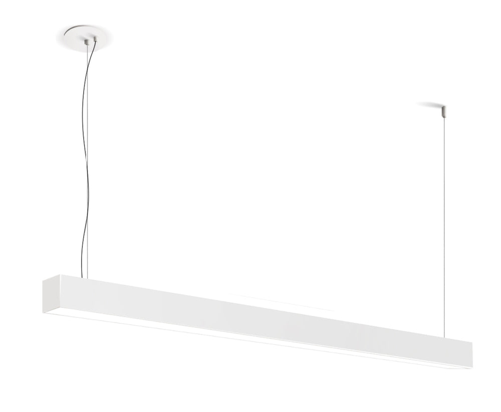 Eurofase Lighting F55830WSUS 8' LED Linear Suspension Mount, 2"Wide, Color Temperature 3000K, White Finish