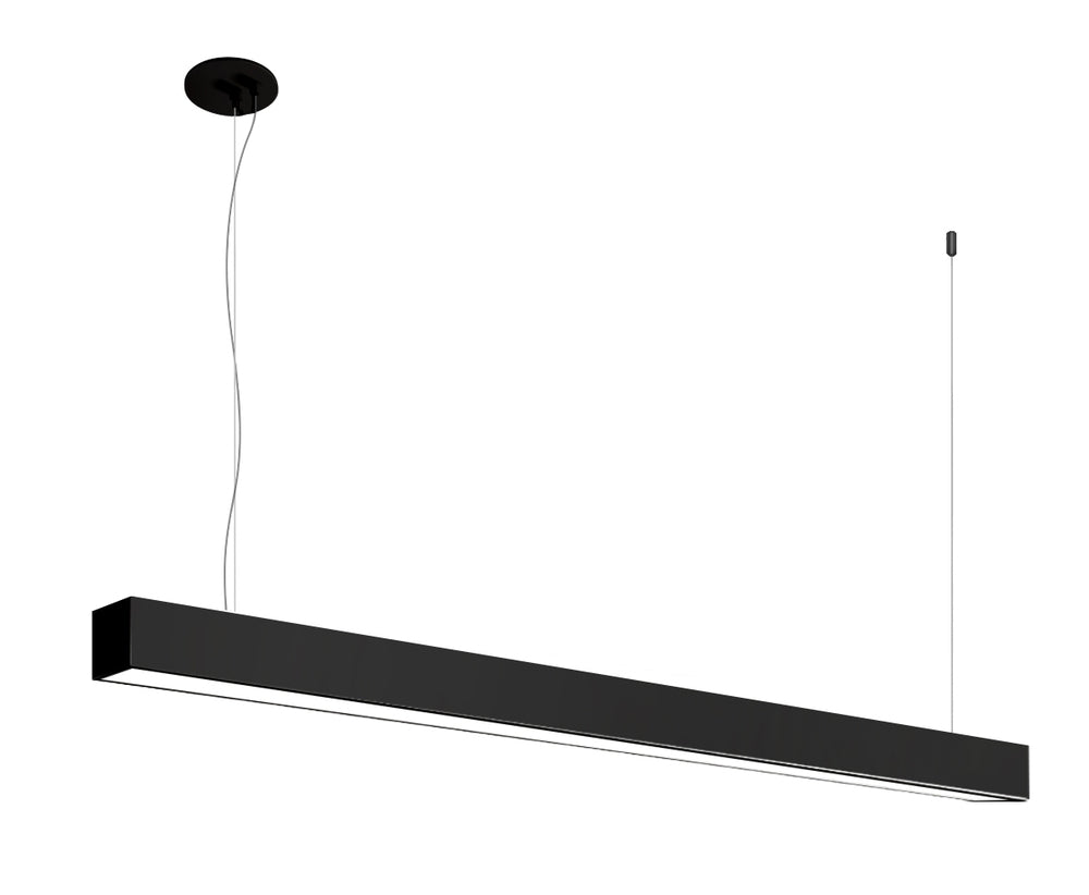 Eurofase Lighting F55840BSUS 8' LED Linear Suspension Mount, 2"Wide, Color Temperature 4000K, Black Finish